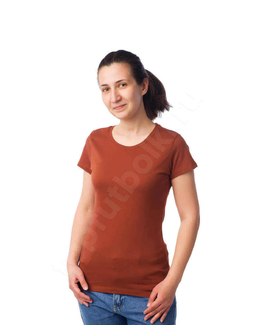 Терракотовая женская футболка оптом